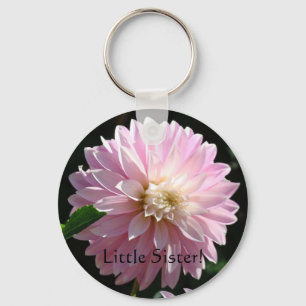 Kleine Schwester! Schlüsselkette Pink Dahlia Blume Schlüsselanhänger