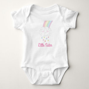 Kleine Schwester Streusel Regenbogen Regentropfen Baby Strampler