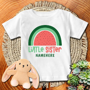 Kleine Schwester Wassermelone Regenbogen Baby T-shirt