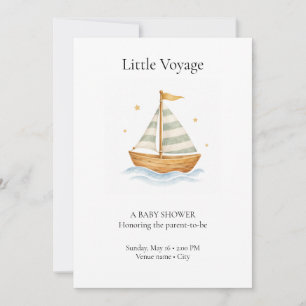 Kleine Segelboot-Baby-Shower-Einladung Little Voya Einladung