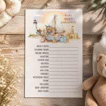 Kleine Segler-Nautik-Baby-Shower-Spielkarte