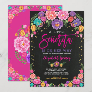 Kleine Senorita Floral Fiesta Girl Babydusche Einladung