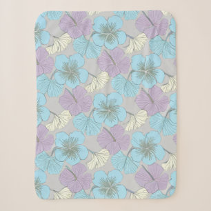 „Kleine Sherpa-Decke – Blau & Lila Klee“ Sherpadecke