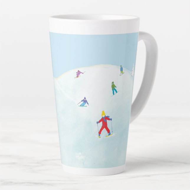 Kleine Skifahrer auf dem Snowy Hill Milchtasse (Rechte Ecke)