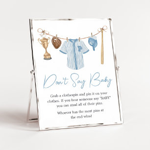 Kleine Slugger Baseball Baby-Dusche Say Baby nicht Poster