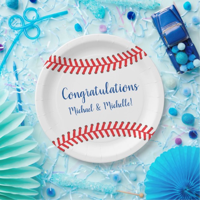 Kleine Slugger Baseball Babydusche Pappteller (Party)