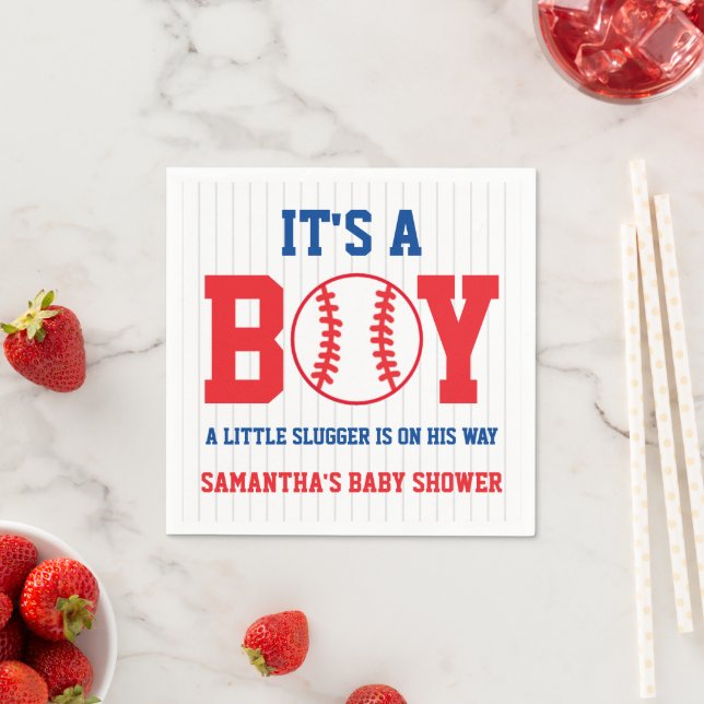 Kleine Slugger Baseball Babydusche Serviette (Beispiel)