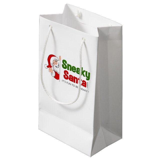 Kleine Sneaky Santa Gift Tasche Kleine Geschenktüte (Vorderseite Schrägansicht)