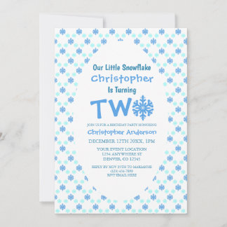 Kleine Snowflake 2. Geburtstag Einladung