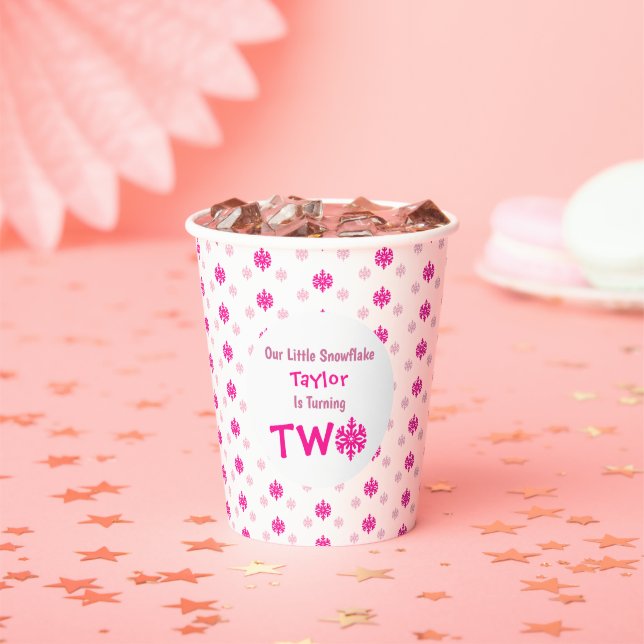 Kleine Snowflake 2. Geburtstag Pappbecher (Insitu)