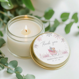 Kleine Snowflake Baby Duwer Gunst Runder Aufkleber