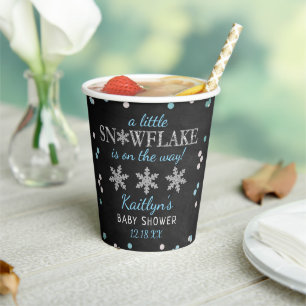 Kleine Snowflake Boys Winter Baby Dusche Pappbecher