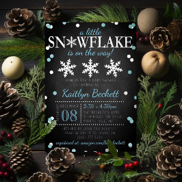 Kleine Snowflake Boys Winter Baby Dusche Real Folieneinladung