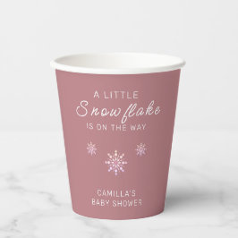 Kleine Snowflake Pink Babydusche Pappbecher