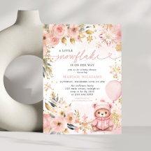 Kleine Snowflake Pink Bläserbärendusche