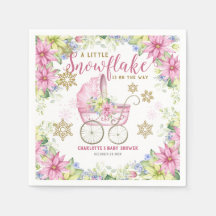 Kleine Snowflake Winter Floral Pink Baby Dusche