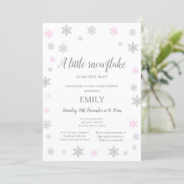 Kleine Snowflake Wintereinladung - Kinderdusche Einladung