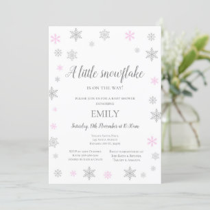 Kleine Snowflake Wintereinladung - Kinderdusche Einladung