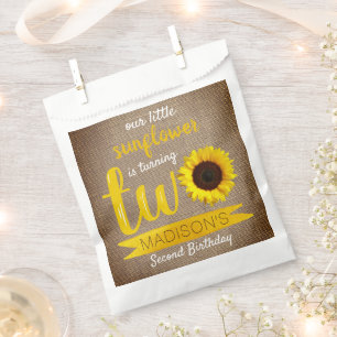 Kleine Sonnenblume 2. Geburtstag Party Geschenktütchen