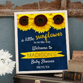 Kleine Sonnenblume unterwegs! Baby Dusche Empfang Poster