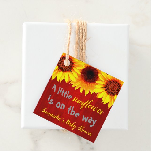 Kleine Sonnenblumendusche Geschenkanhänger (Beispiel)