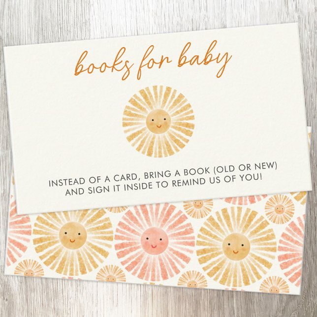 Kleine Sonnenschein-Babydusche Anfrage Begleitkarte (Little Sunshine books for baby baby shower enclosure card with custom text)