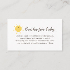 Kleine Sonnenscheinbücher für Babybuchkarten Begleitkarte