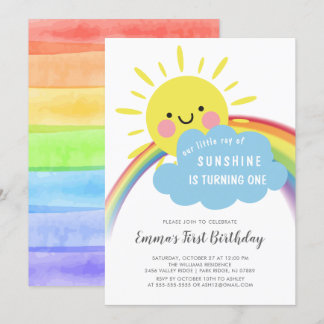 Kleine Sonnenstrahlen zum Geburtstag Einladung