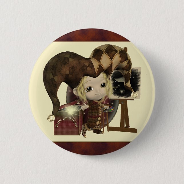 Kleine Spaßvogel-Künstler-Knöpfe Button (Vorderseite)