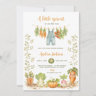 Kleine Spross Wäscheleine Garten Babyparty Einladung