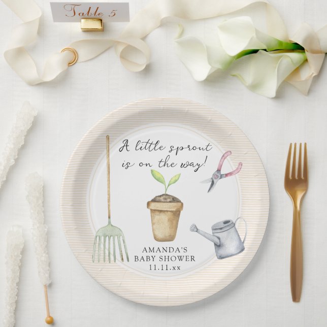 Kleine Sprossen-Baby-Party  Pappteller (Hochzeit)