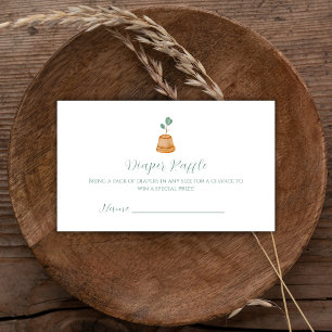 Kleine Sprossen-Garten-Windel-Raffel-Baby-Party Begleitkarte