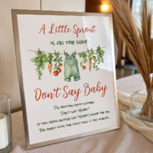 Kleine Sprossen Wäscheleine Sag Nicht Baby Shower Poster