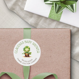Kleine Sprout Baby Dusche Runder Aufkleber