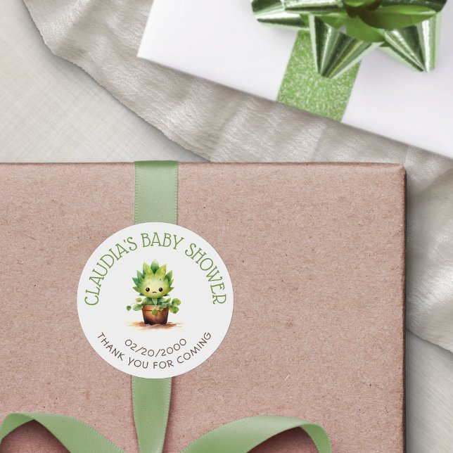 Kleine Sprout Baby Dusche Runder Aufkleber (Von Creator hochgeladen)