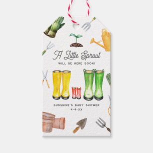 Kleine Sprout Red Boots Garden Baby Dusche Geschenkanhänger