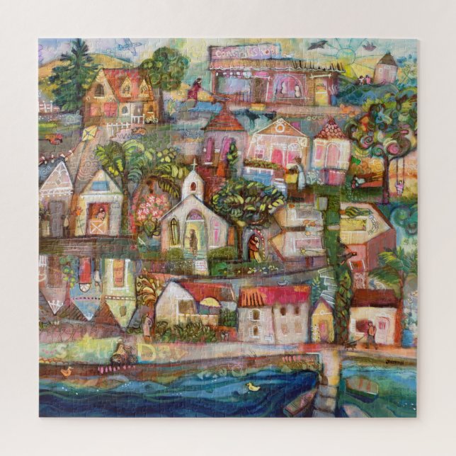 Kleine Stadt am Samstag Puzzle (Vertikal)