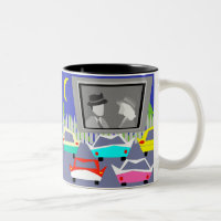 Kleine Stadt Antrieb-in der Film-Kaffee-Tasse