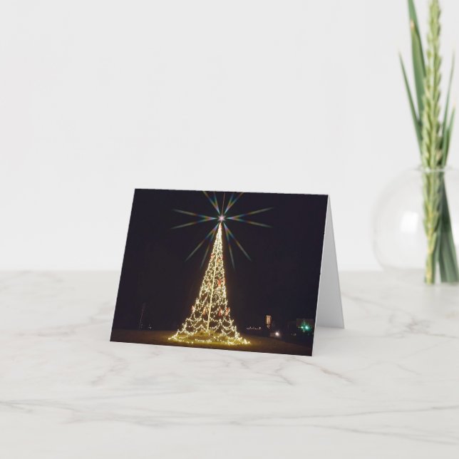 Kleine Stadt Weihnachten Dankeskarte (Vorderseite)