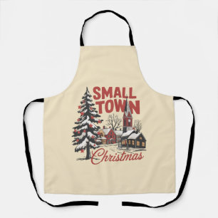 Kleine Stadt Weihnachten Land Bauer Familie Retro Schürze