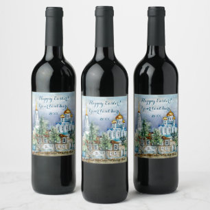 Kleine Stadt Zadonsk Weinetikett