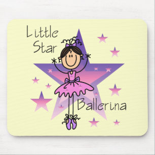 Kleine Stern-Ballerina - Braunes Haar Mousepad
