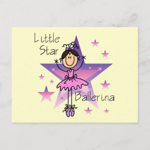 Kleine Stern-Ballerina - Braunes Haar Postkarte