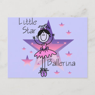 Kleine Stern-Ballerina-Schwarze Haare Postkarte