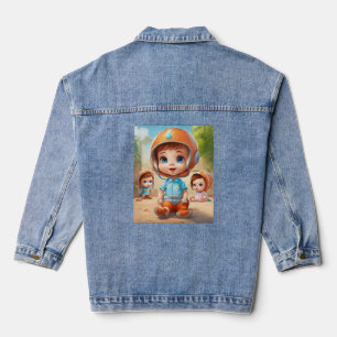 Kleine Sterne - Große blaue Mit Augen Süssen Jeansjacke