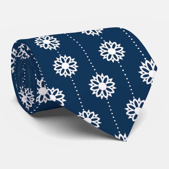 Kleine Sterne über Navy Blue Krawatte (Gerollt)