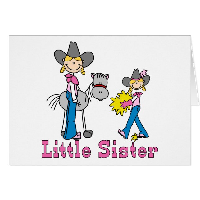 Kleine Stick-Cowgirls-Blankenkarte (Vorderseite (Horizontal))