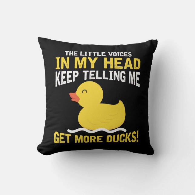 Kleine Stimmen in meinem Head Rubber Duck Lover Ba Kissen (Vorderseite)