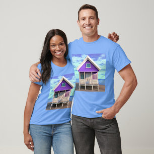 Kleine Strandhütte auf dem Sand T-Shirt