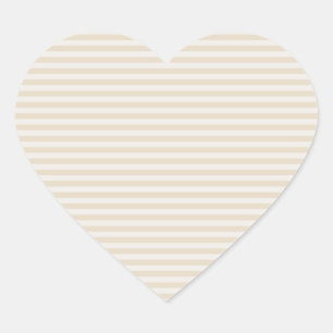 Kleine Streifen Beige Heart Sticker